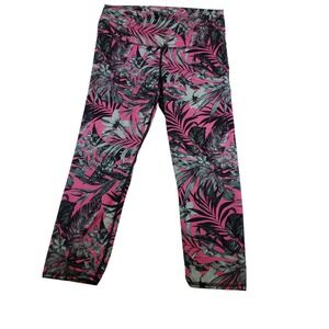 EVCR Tropical Leaf Print‎ High Waist Leggings Size L
